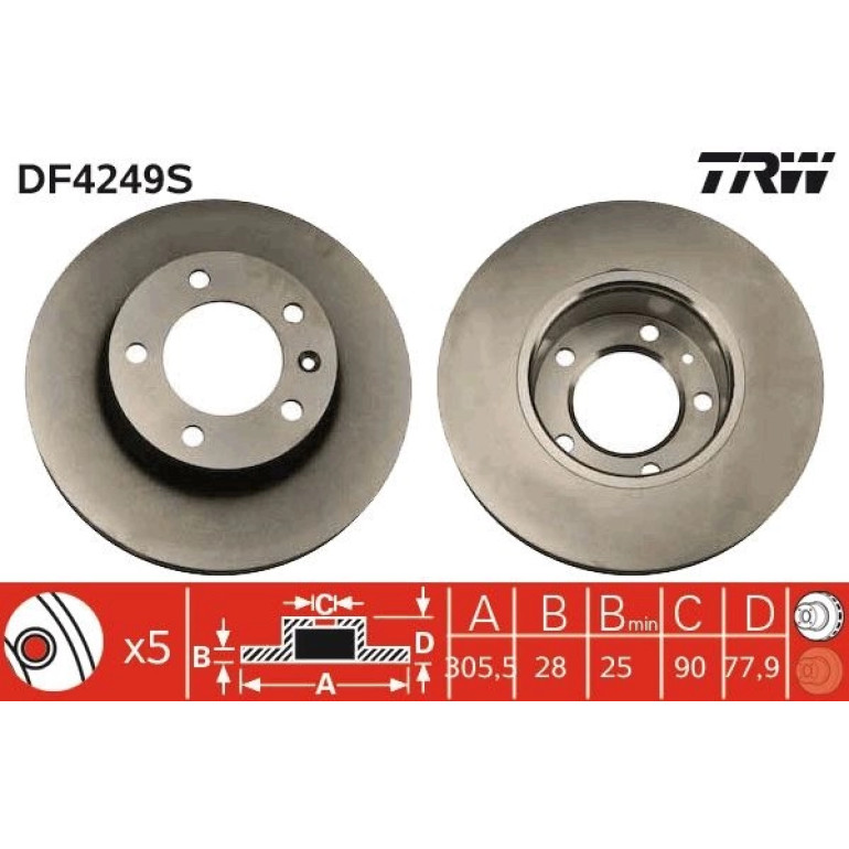 Bremsscheibe Opel P. Movano 1.9-3.0 Dti 98 DF4249S Bremsscheibe Opel P. Movano 1.9-3.0 Dti 98 DF4249S