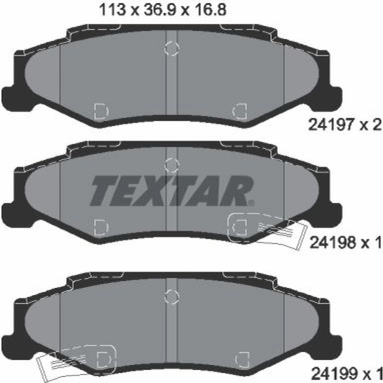 Bremsbelagsatz Chevrolet T. Corvette - 5,7 91-97 2419701 Bremsbelagsatz Chevrolet T. Corvette - 5,7 91-97 2419701