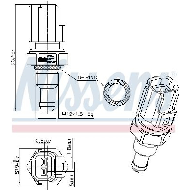 NISSENS Sensor, Kühlmitteltemperatur 207056 NISSENS Sensor, Kühlmitteltemperatur 207056