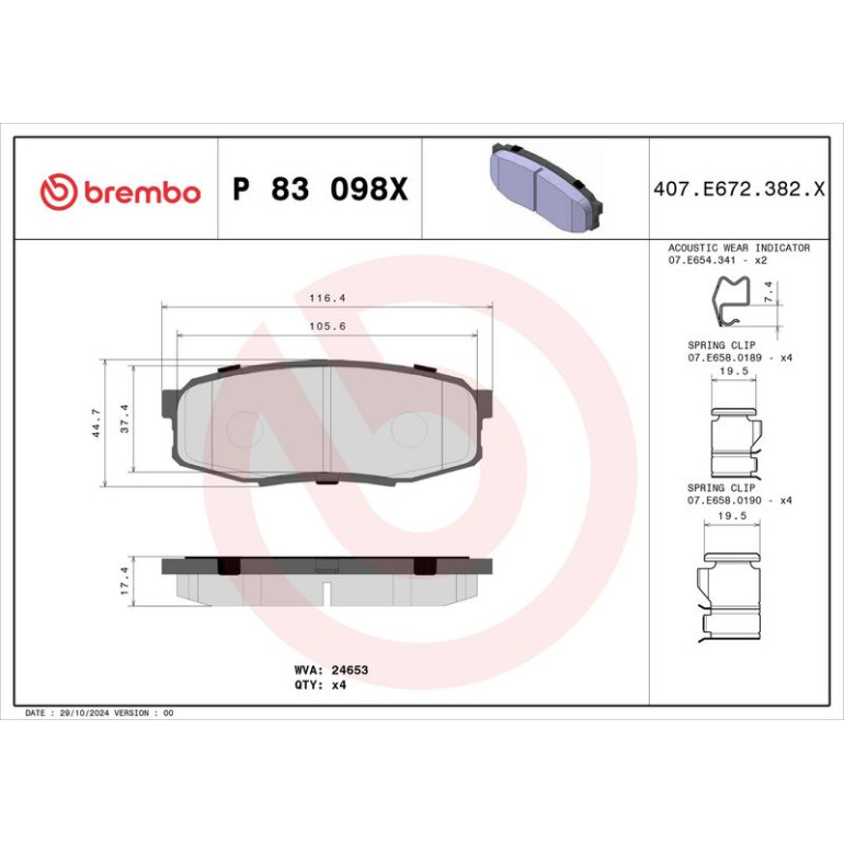 BREMBO Bremsklötze Xtra HA P 83 098X BREMBO Bremsklötze Xtra HA P 83 098X