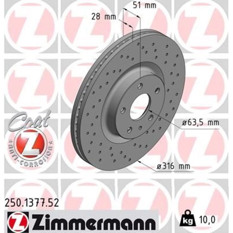 Bremsscheibe VA Sport 250.1377.52 Bremsscheibe VA Sport 250.1377.52