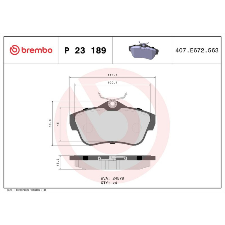 BREMBO Bremsklötze HA P 23 189 BREMBO Bremsklötze HA P 23 189