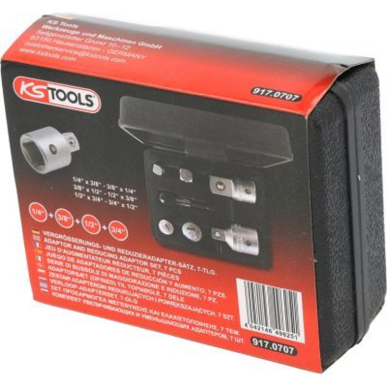 KS TOOLS Satz Vergrößerungs- und Verkleinerungsadapter, 7-teilig 917.0707