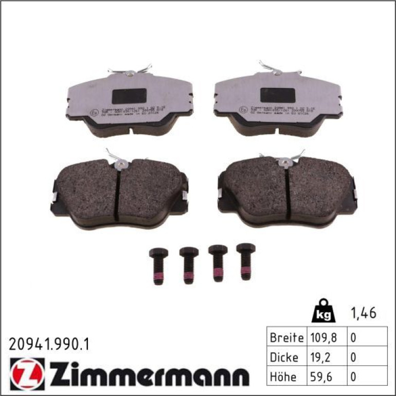 ZIMMERMANN Bremsbeläge 20941.990.1 ZIMMERMANN Bremsbeläge 20941.990.1