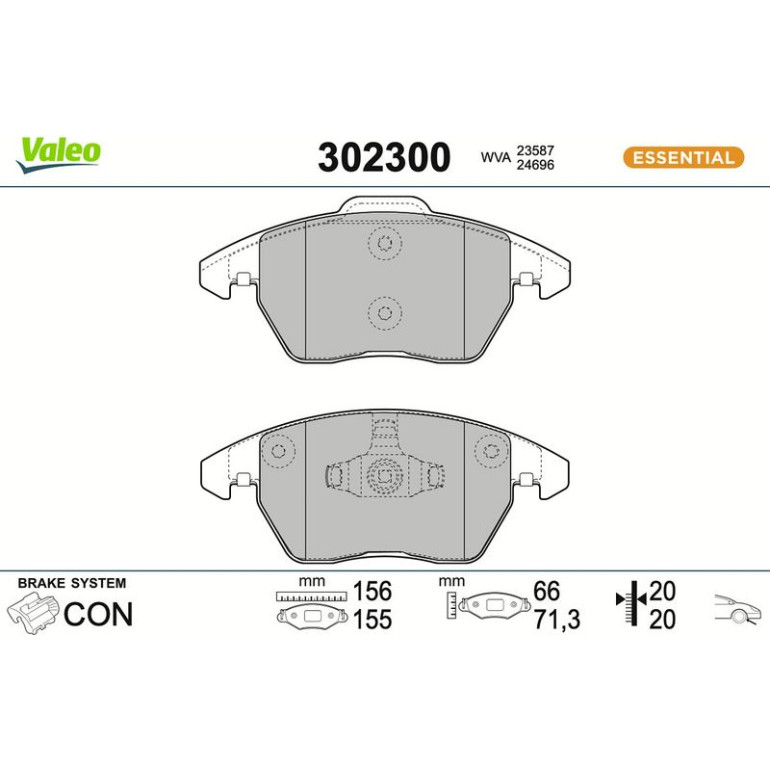 VALEO Bremsbeläge 302300 VALEO Bremsbeläge 302300