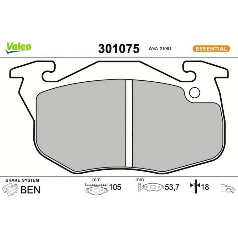 VALEO Bremsbeläge 301075 VALEO Bremsbeläge 301075