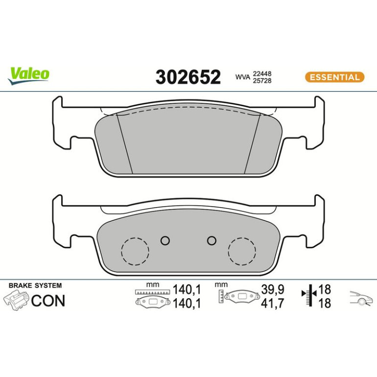 VALEO Bremsbeläge 302652 VALEO Bremsbeläge 302652