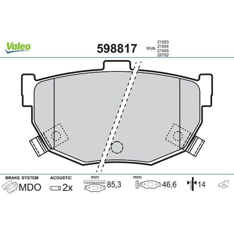 VALEO Bremsbeläge 598817