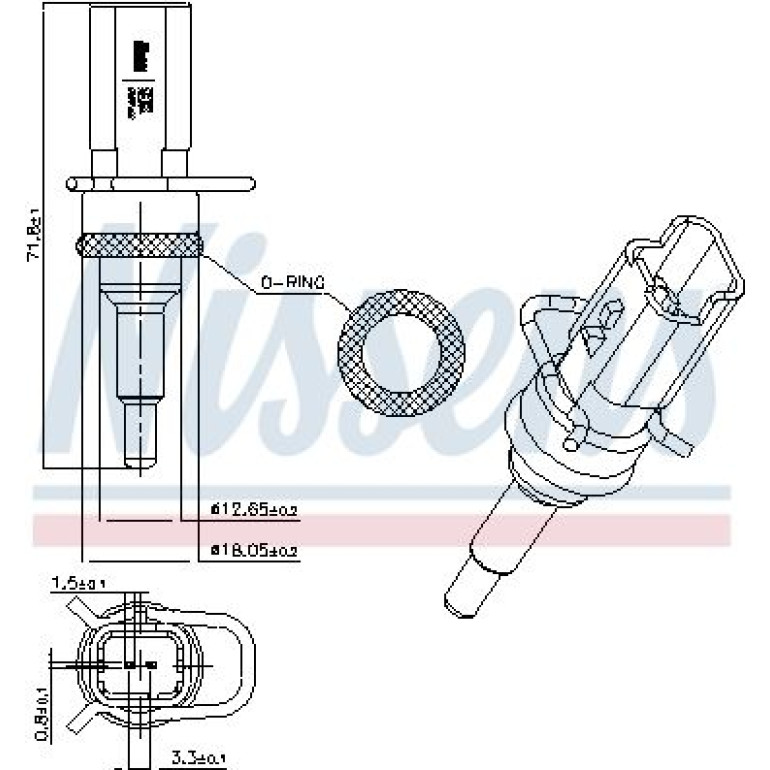 NISSENS Sensor, Kühlmitteltemperatur 207018 NISSENS Sensor, Kühlmitteltemperatur 207018