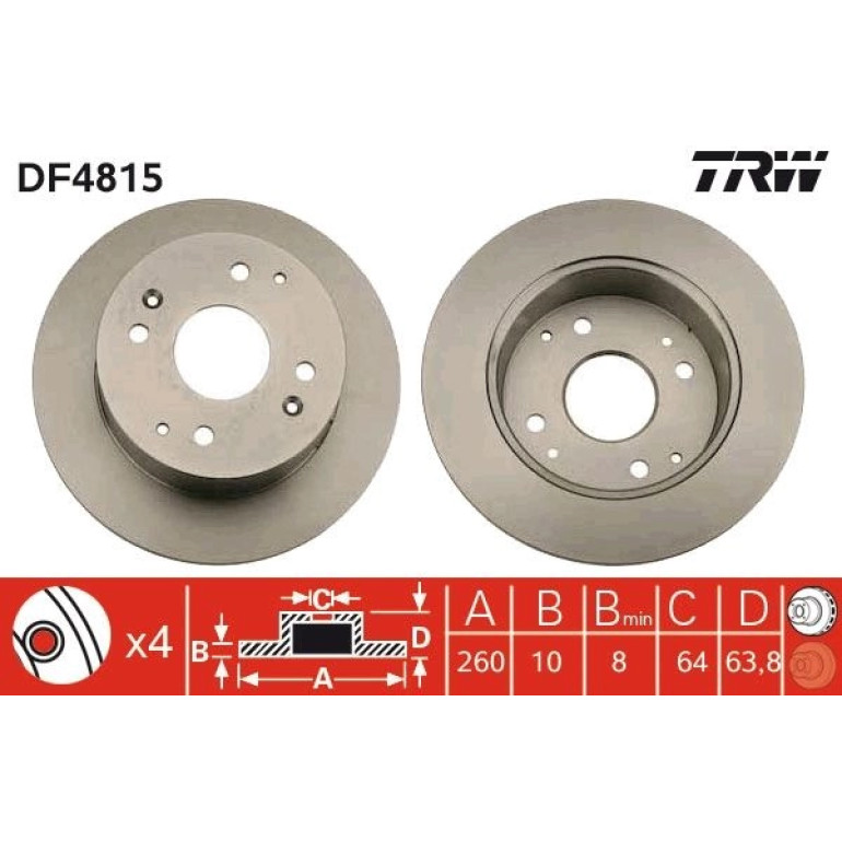 86 482 022 Bremsscheibe HA DF4815 86 482 022 Bremsscheibe HA DF4815