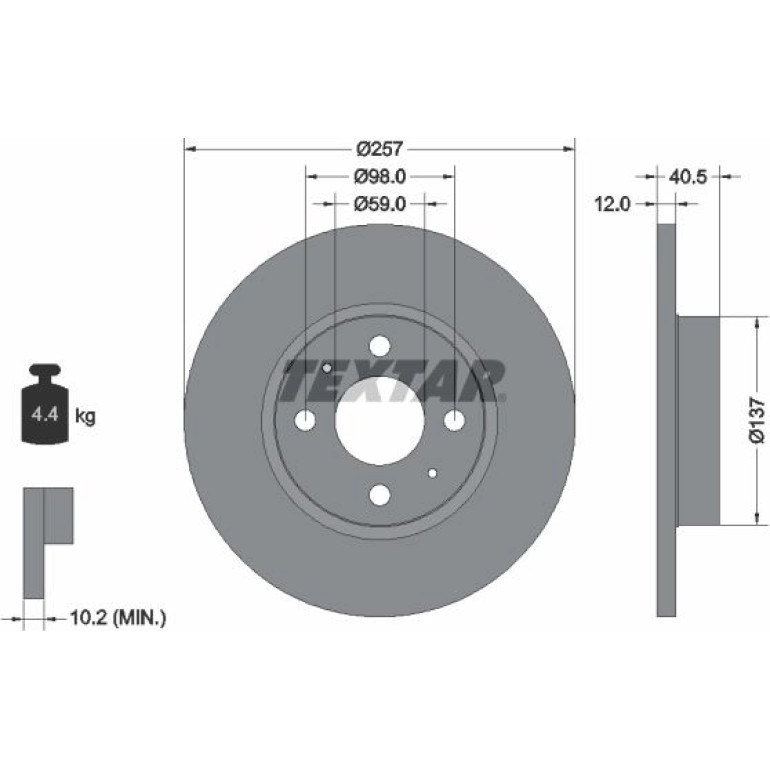 Bremsscheibe Fiat P. Panda 12-/500 10- 0,9B 92236703 Bremsscheibe Fiat P. Panda 12-/500 10- 0,9B 92236703