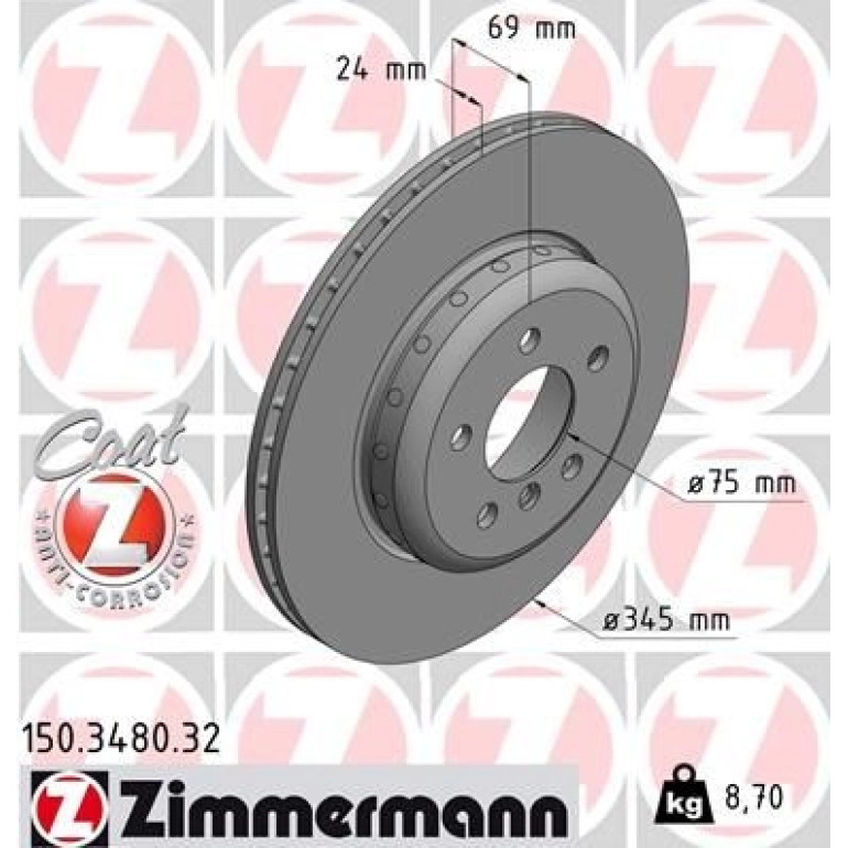ZIMMERMANN Bremsscheibe 150.3480.32 ZIMMERMANN Bremsscheibe 150.3480.32