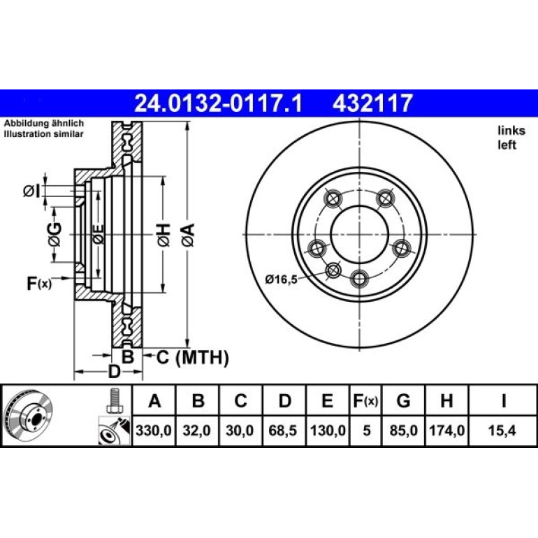 Bremsscheibe Porsche P. Cayenne 24.0132-0117.1 Bremsscheibe Porsche P. Cayenne 24.0132-0117.1