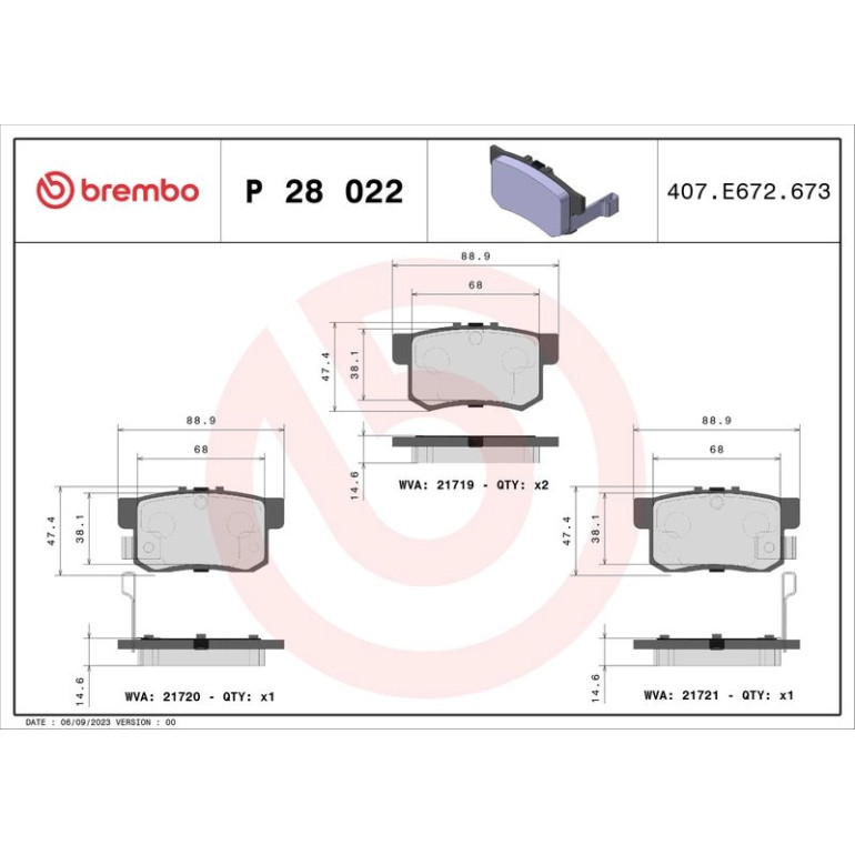 BREMBO Bremsklötze HA P 28 022 BREMBO Bremsklötze HA P 28 022