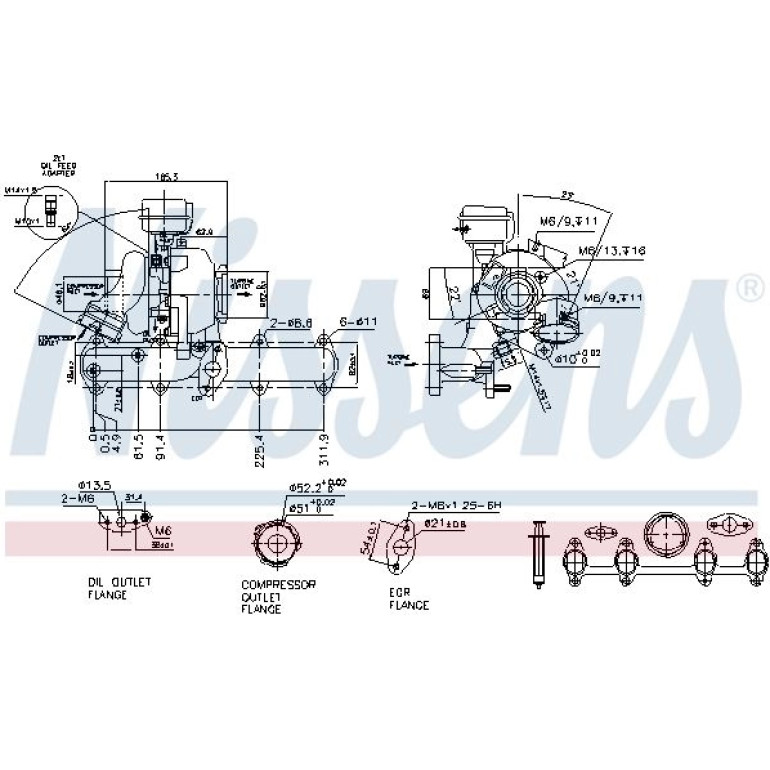 NISSENS Turbolader 93068 NISSENS Turbolader 93068