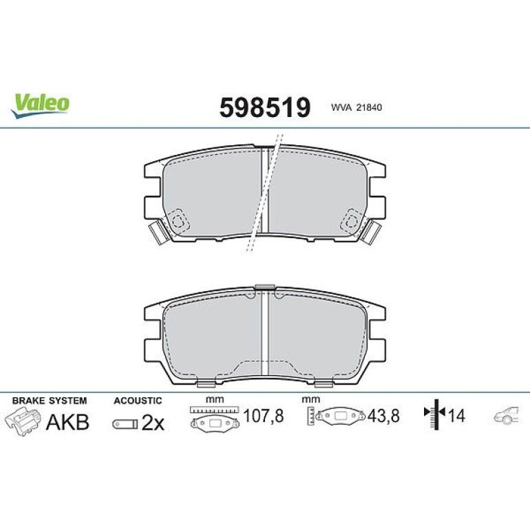 VALEO Bremsbeläge 598519 VALEO Bremsbeläge 598519