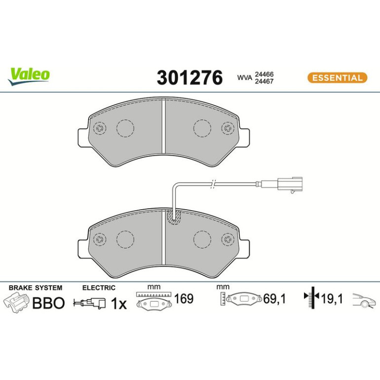 VALEO Bremsbeläge 301276 VALEO Bremsbeläge 301276