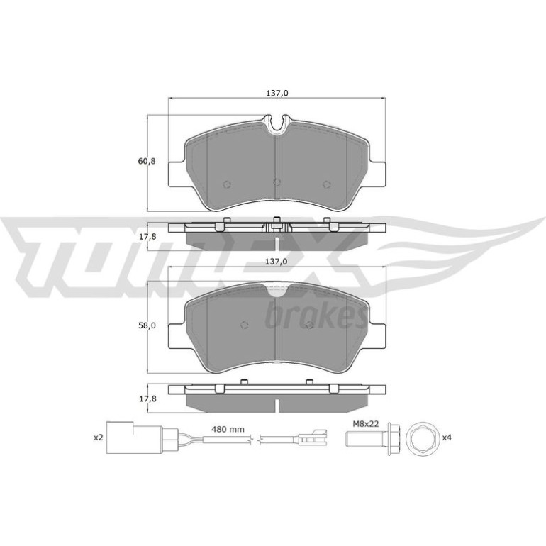 TOMEX brakes Bremsbelagsatz, Scheibenbremse TX 16-961 TOMEX brakes Bremsbelagsatz, Scheibenbremse TX 16-961