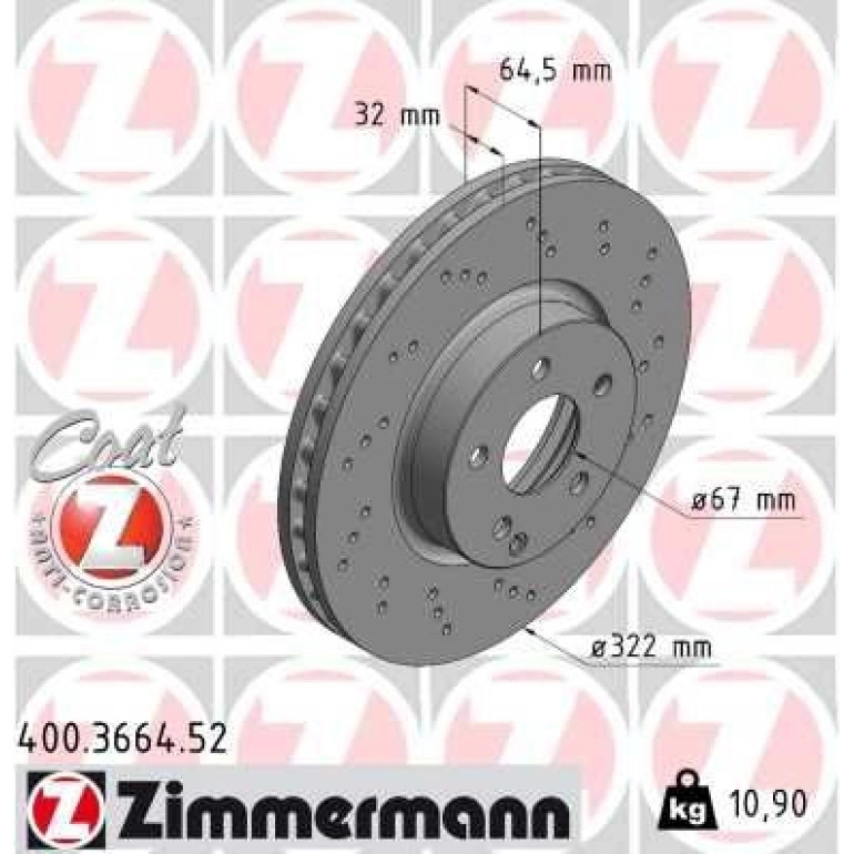 15 481 076 Sport Bremsscheibe VA Sport 400.3664.52 15 481 076 Sport Bremsscheibe VA Sport 400.3664.52