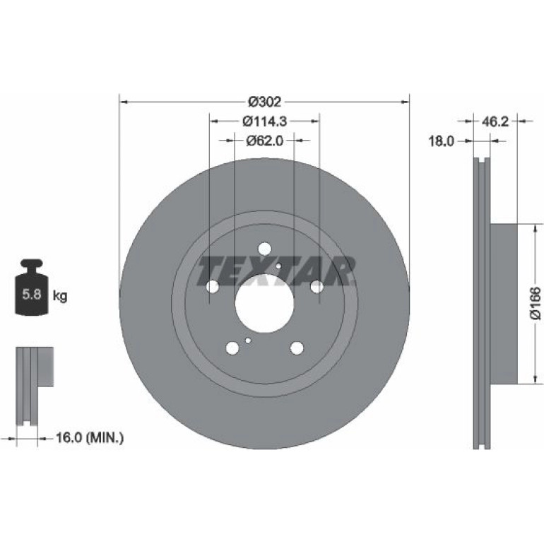 Bremsscheibe Toyota P. Rav4 94 92093500 Bremsscheibe Toyota P. Rav4 94 92093500