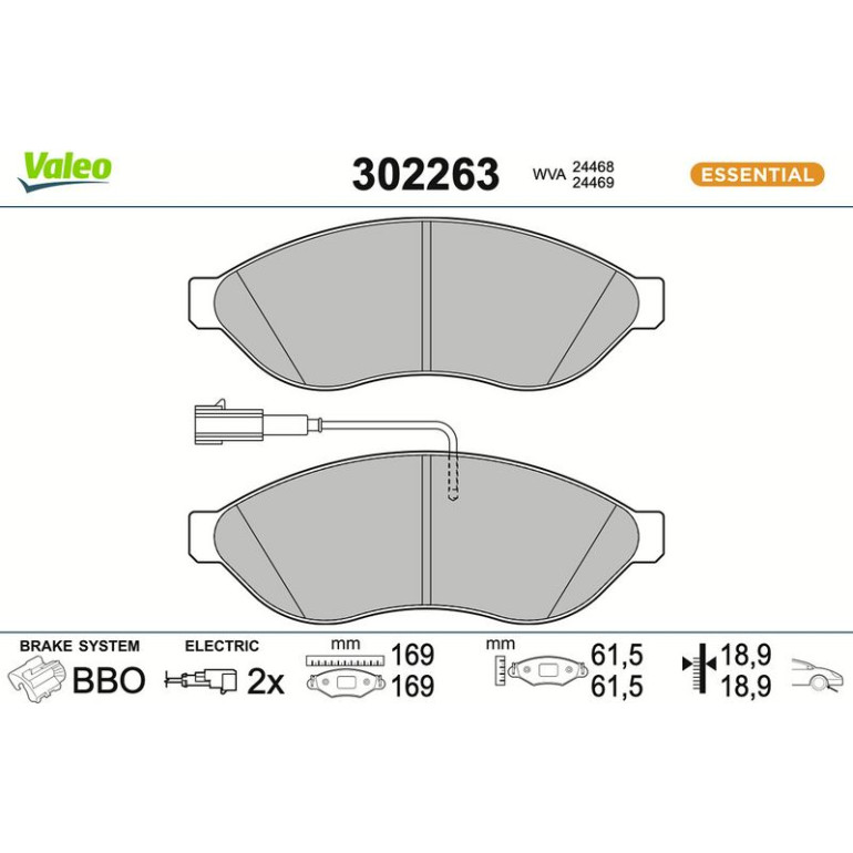 VALEO Bremsbeläge 302263 VALEO Bremsbeläge 302263