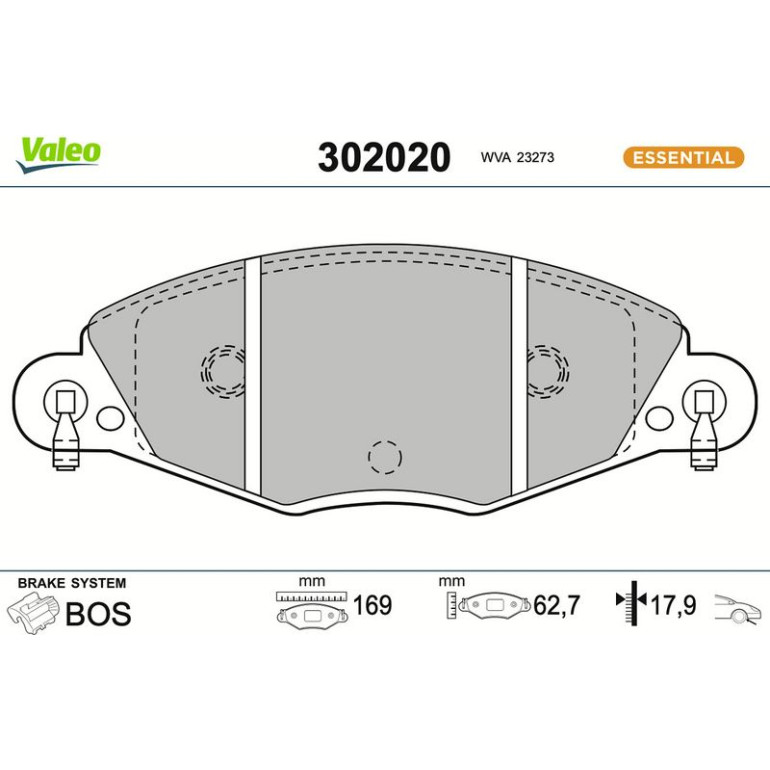 VALEO Bremsbeläge 302020 VALEO Bremsbeläge 302020