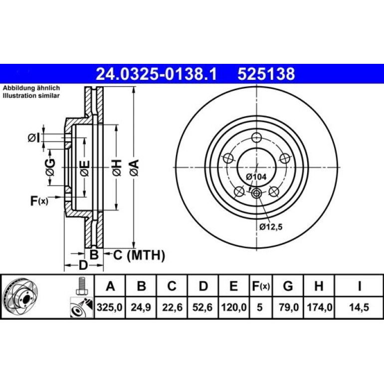 Bremsscheibe Bmw S. 3 (E46) 99-07 Power Disc 24.0325-0138.1 Bremsscheibe Bmw S. 3 (E46) 99-07 Power Disc 24.0325-0138.1