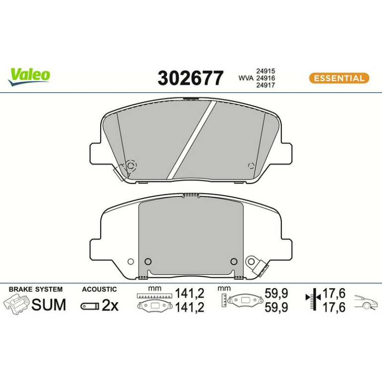 VALEO Bremsbeläge 302677 VALEO Bremsbeläge 302677