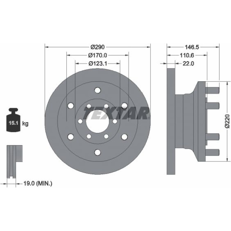 Bremsscheibe Iveco P. 35C/S 04- 290X22 93175400