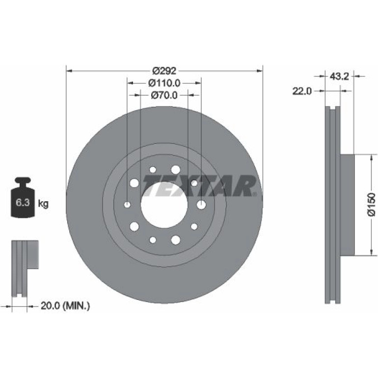 Bremsscheibe Alfa T. 159 05- 2.4Jtd 92145303