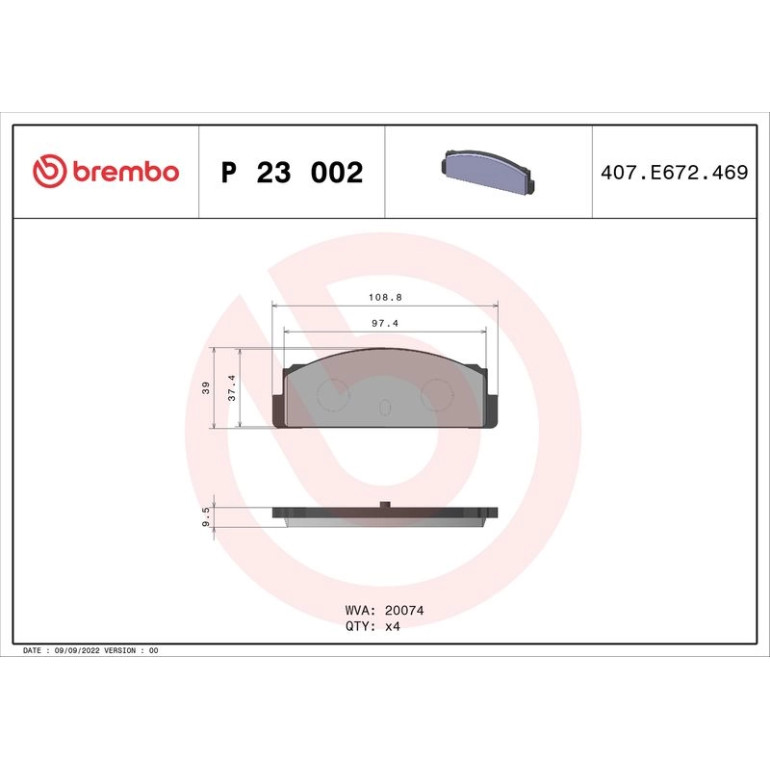 BREMBO Bremsklötze HA P 23 002 BREMBO Bremsklötze HA P 23 002