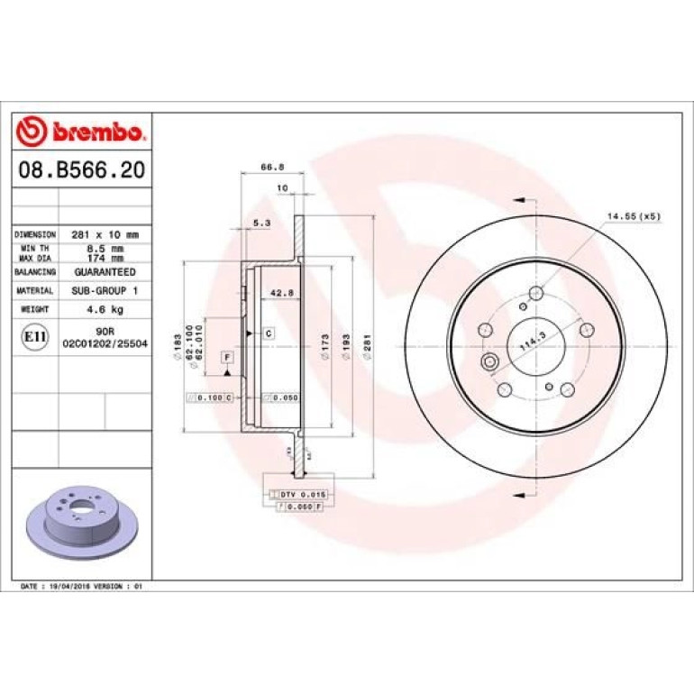 Bremsscheibe HA 08.B566.21 Bremsscheibe HA 08.B566.21
