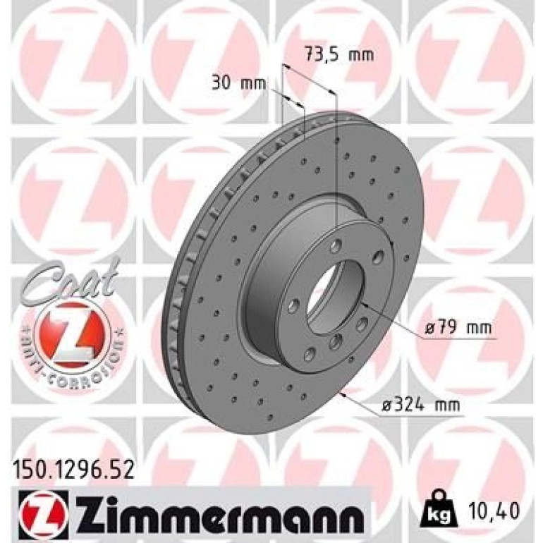 11 481 045 Sport Bremsscheibe VA Sport 150.1296.52 11 481 045 Sport Bremsscheibe VA Sport 150.1296.52