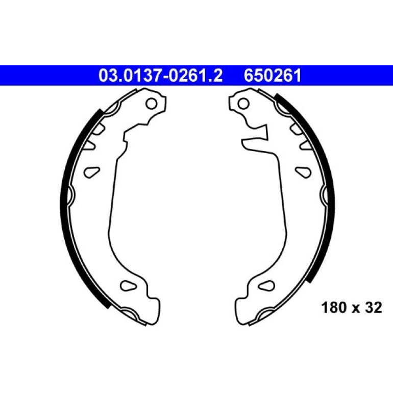 ATE Bremsbacken 03.0137-0261.2 ATE Bremsbacken 03.0137-0261.2