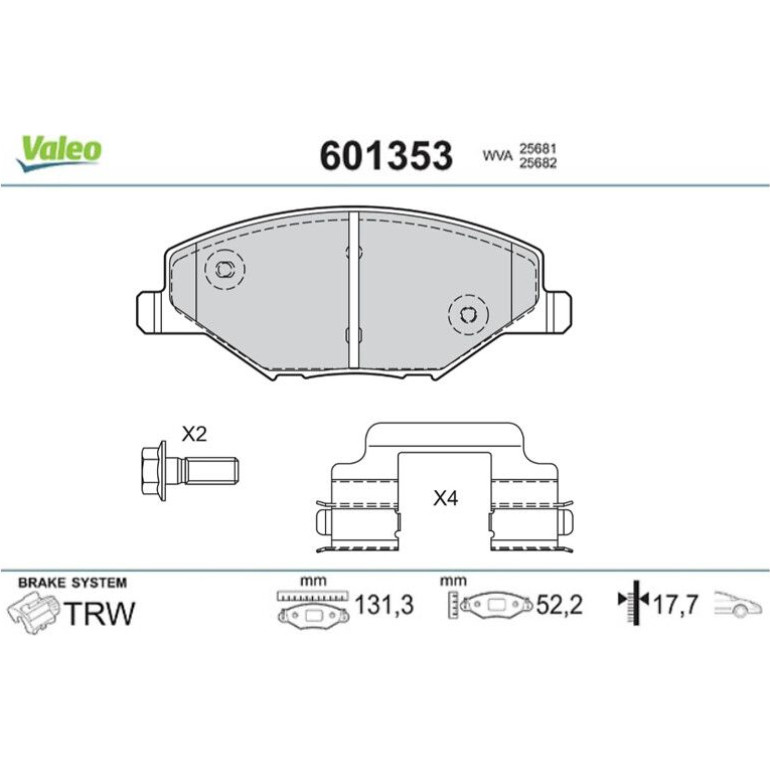 VALEO Bremsbeläge 601353 VALEO Bremsbeläge 601353