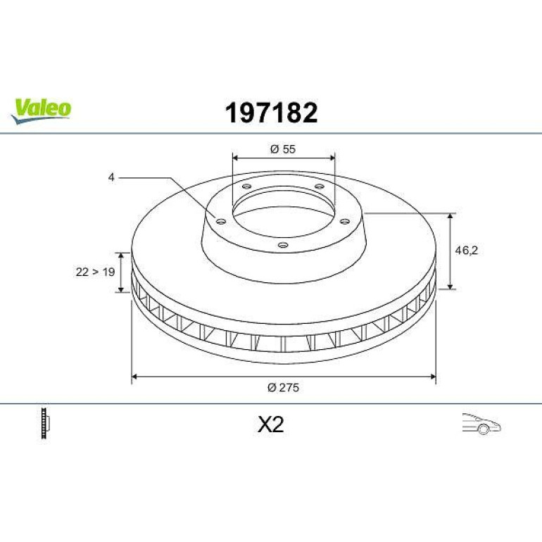 VALEO Bremsscheibe 197182