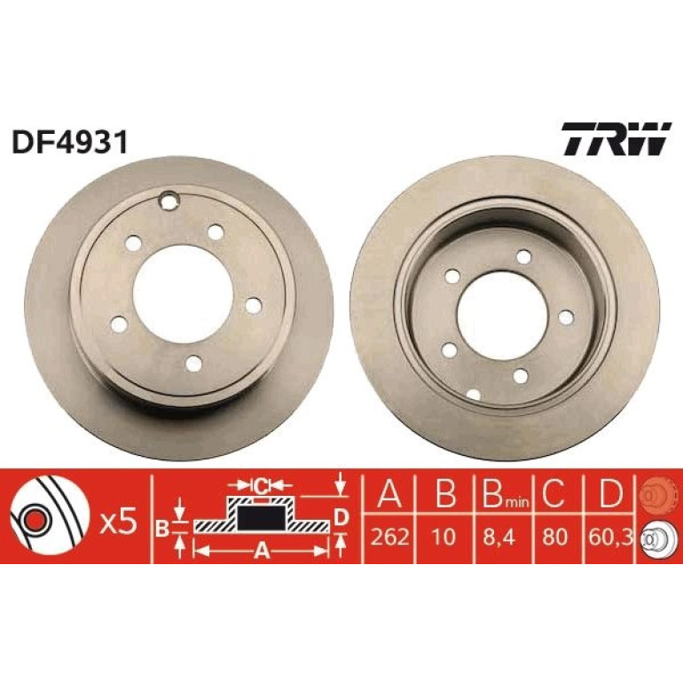 99 482 005 Bremsscheibe HA DF4931 99 482 005 Bremsscheibe HA DF4931