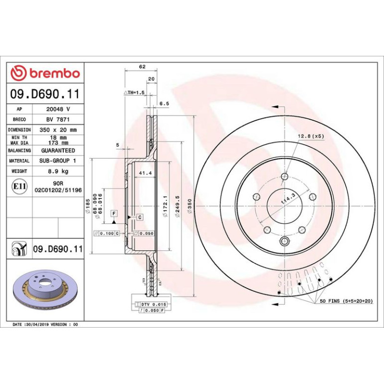 Bremsscheibe HA 09.D690.11
