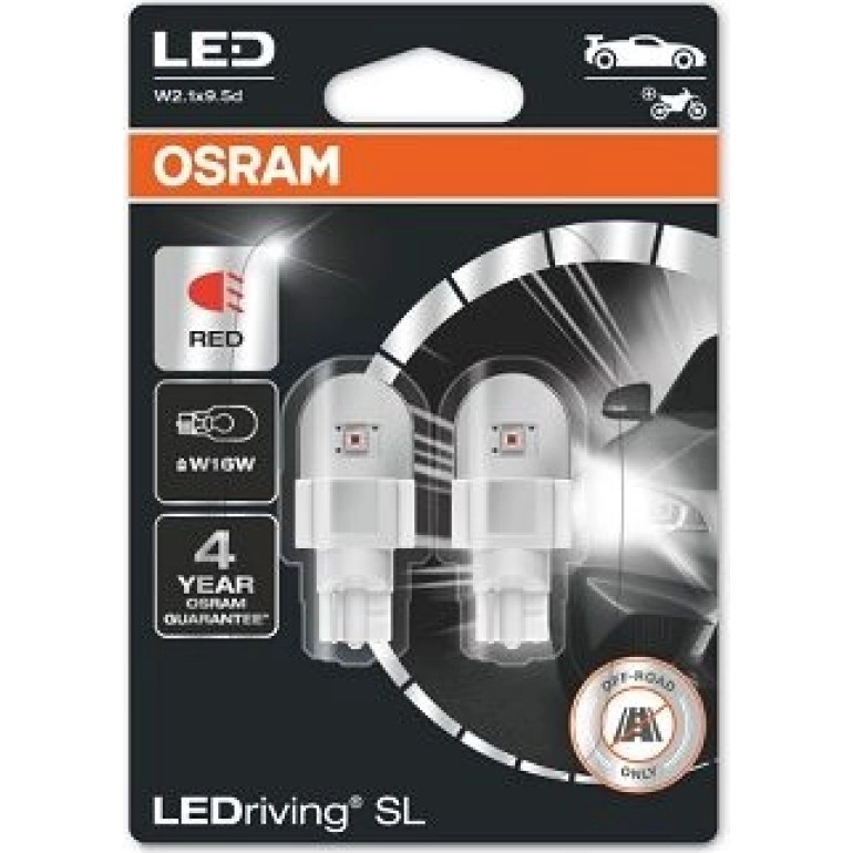 W16W OSRAM LED Red Red 12V 921DRP-02B W16W OSRAM LED Red Red 12V 921DRP-02B
