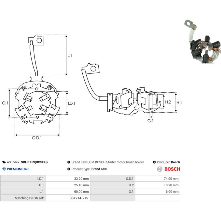 HALTER, KOHLEBÜRSTEN SBH0119_BOSCH HALTER, KOHLEBÜRSTEN SBH0119_BOSCH