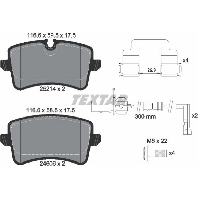 Bremsbelagsatz Vw T. A8 09- Scheibe 356Mm 2521401 Bremsbelagsatz Vw T. A8 09- Scheibe 356Mm 2521401