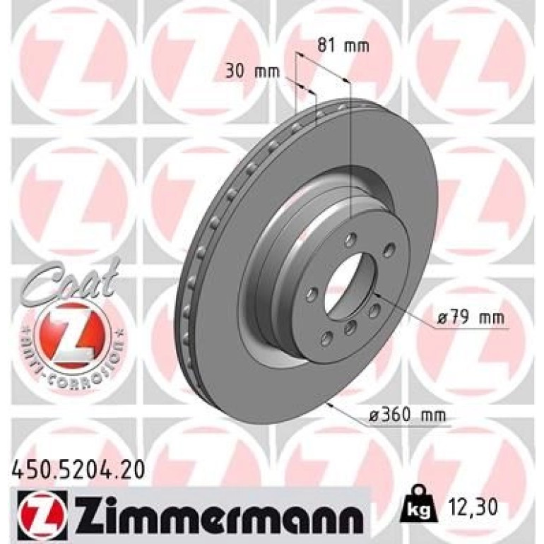 ZIMMERMANN Bremsscheibe 450.5204.20 ZIMMERMANN Bremsscheibe 450.5204.20