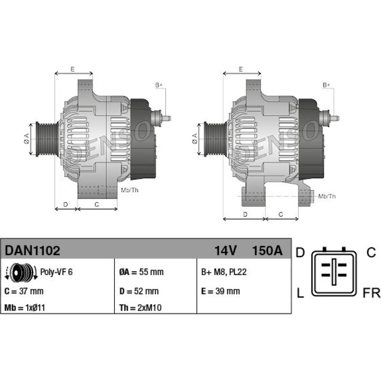 DENSO Generator DAN1102
