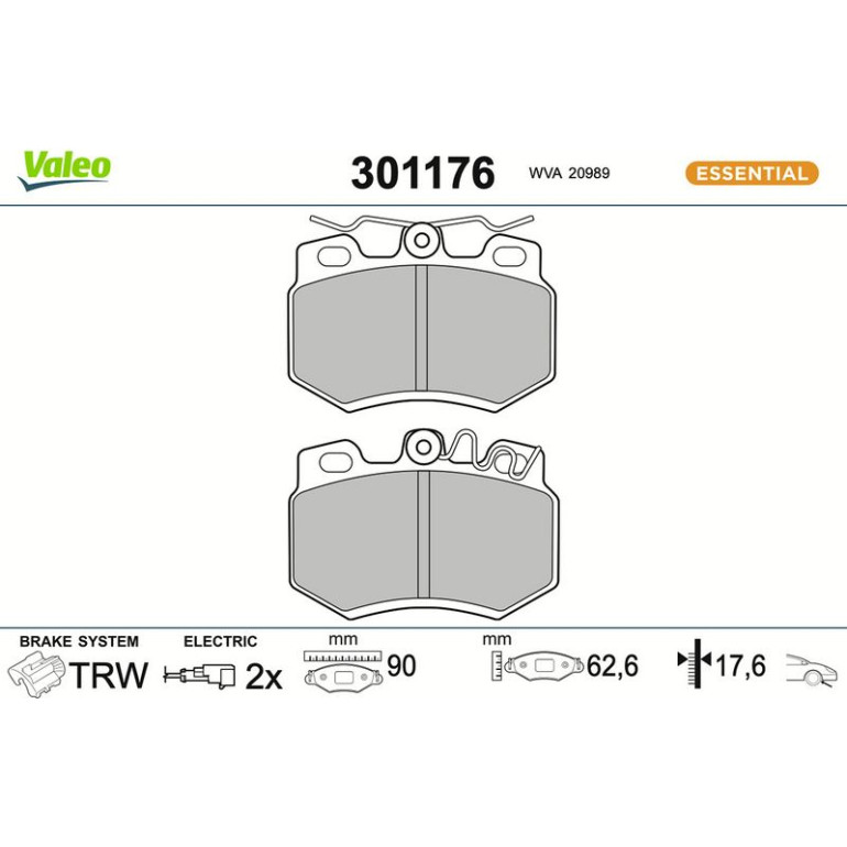 VALEO Bremsbeläge 301176 VALEO Bremsbeläge 301176