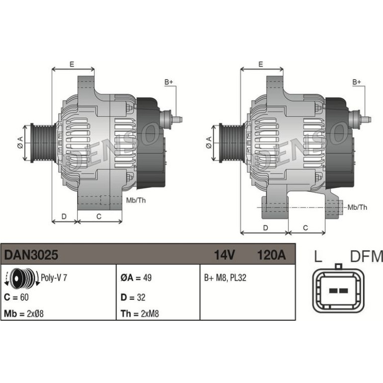 DENSO Generator DAN3025