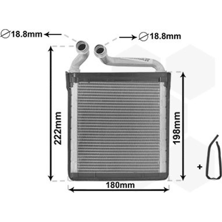 VAN WEZEL Wärmetauscher, Innenraumheizung 58006256 VAN WEZEL Wärmetauscher, Innenraumheizung 58006256