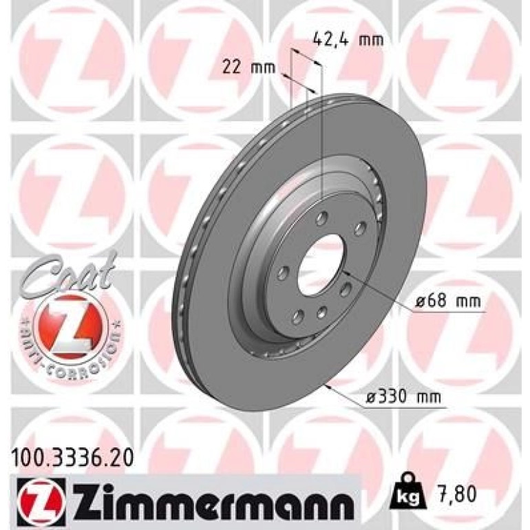 ZIMMERMANN Bremsscheibe 100.3336.20 ZIMMERMANN Bremsscheibe 100.3336.20