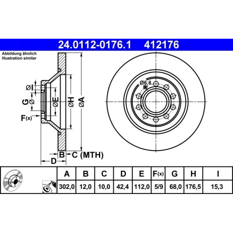Bremsscheibe Audi T. A6 2.7-3.0 Tdi/3.0-4.2 Fsi Quattro 06-11 24.0112-0176.1 Bremsscheibe Audi T. A6 2.7-3.0 Tdi/3.0-4.2 Fsi Quattro 06-11 24.0112-0176.1