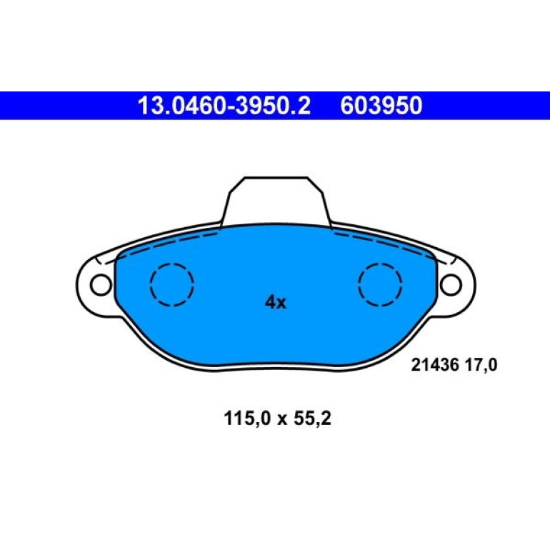 Bremsbelagsatz Fiat P. Panda/Punto 1.1-1.2 93 13.0460-3950.2 Bremsbelagsatz Fiat P. Panda/Punto 1.1-1.2 93 13.0460-3950.2