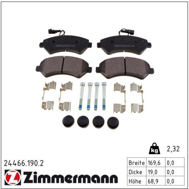 ZIMMERMANN Bremsbeläge 24466.190.2 ZIMMERMANN Bremsbeläge 24466.190.2